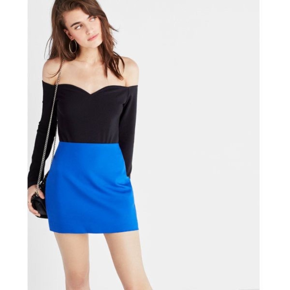Express Fitted Mini Skirt in Electric Blue, Sz 0